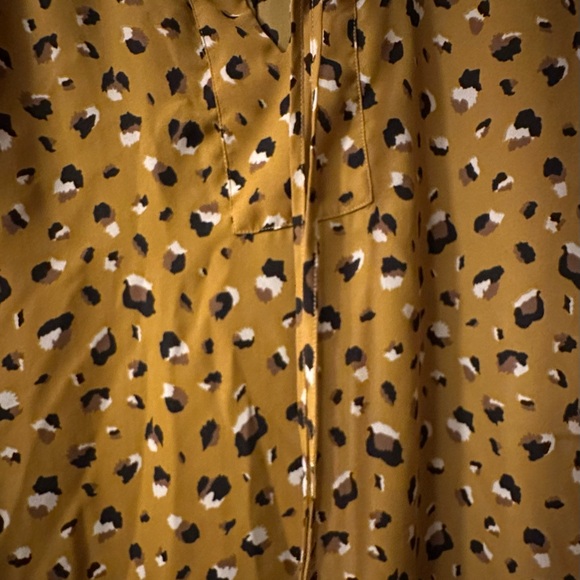Leopard Print Mustard Blouse - Picture 3 of 5